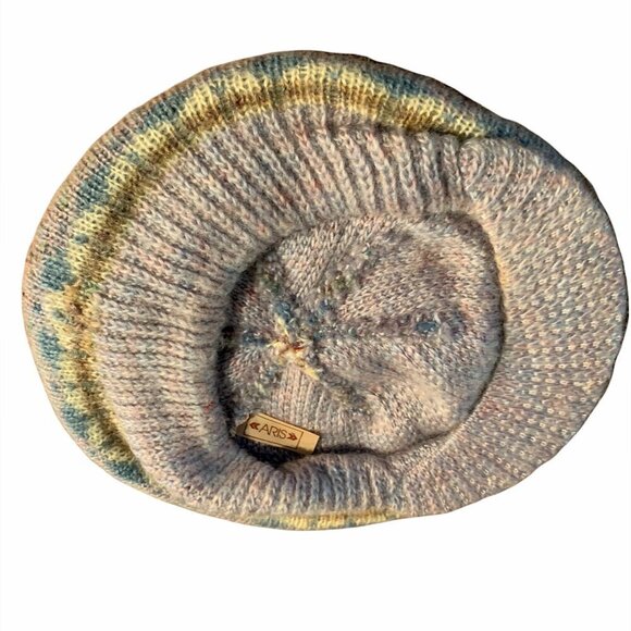 VTG ARIS OS Retro Knit Beret Flat-Cap Cabbie-Hat Nordic Fair Isle 1444MM - Picture 7 of 9